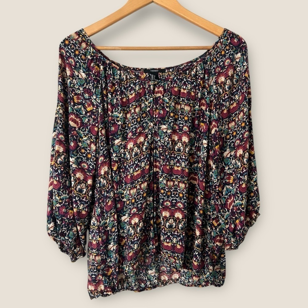 Forever 21 Multicolor Patterned Blouse